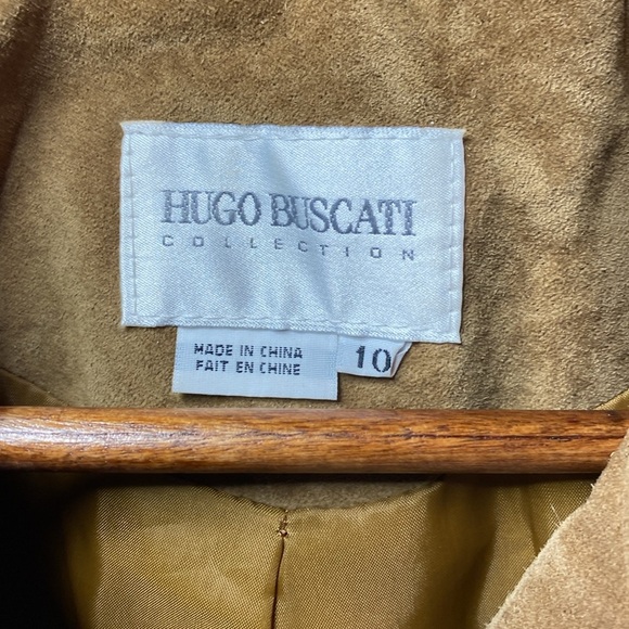 Hugo Buscati Collection brown double button trench style coat size 10 - Picture 3 of 5